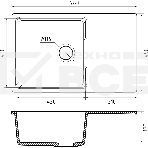 Мойка URBAN 678L gray 1-чаша+крыло 780*490мм, монтаж: врезной, материал: кварц, цвет: серый, фото 1