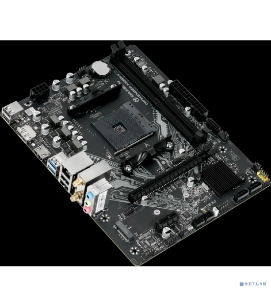 Материнская плата Maxsun MS-Challenger A520M-K WIFI, AM4, AMD A520, 2xDDR4, 3xSATA, 1xM.2, 1xPCIe 3.0 x16, 1xPCIe x16, 1xHDMI, 1xDP, 1xRJ45, Wi-Fi, Bluetooth, 2xUSB-A 5Gbps, 4xUSB-A 2.0, 3x3.5 мм, 5.1, mATX