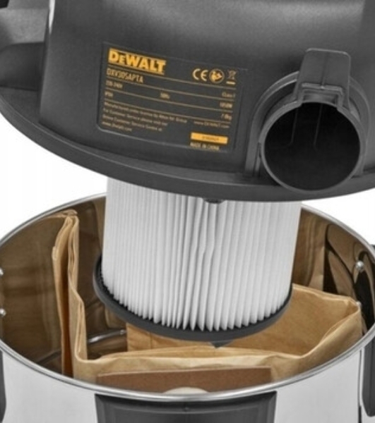 Строительный пылесос DeWalt DXV30SAPTA 750Вт (уборка: сухая/влажная) серебристый