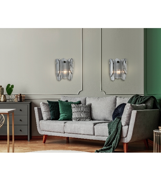 Светильник Ambrella light LH31207/2 SN/SM сатин никель/дымчатый E14*2 max 40W 220*150*270
