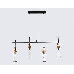Светильник Ambrella light LH55254/4 BK/BS/CL черный/латунь/прозрачный E14*4 max 40W 845*65*1150, фото5