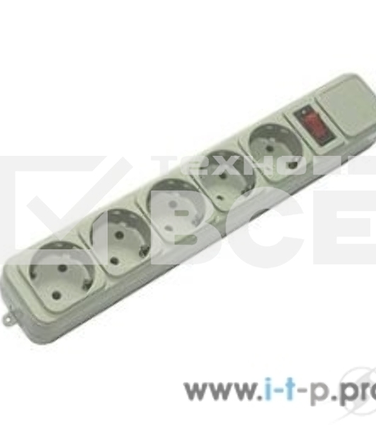 Сетевой фильтр Powercube SPG-B-10 3м (5 розеток) серый (коробка)