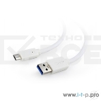 Кабель USB Cablexpert CCP-USB3-AMCM-6-W, USB3.0 AM/USB Type-C, 1.8м, белый, пакет, фото2