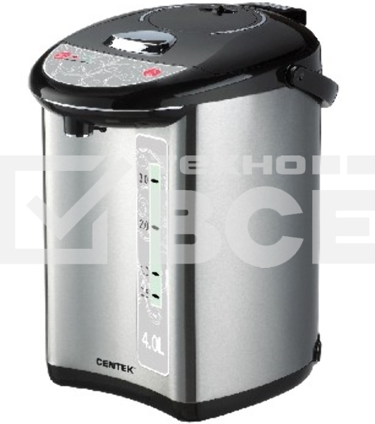 Термопот Centek CT-1082 (сталь) 4.0л, 750Вт, 3 способа подачи воды, двойная защита от перегрева