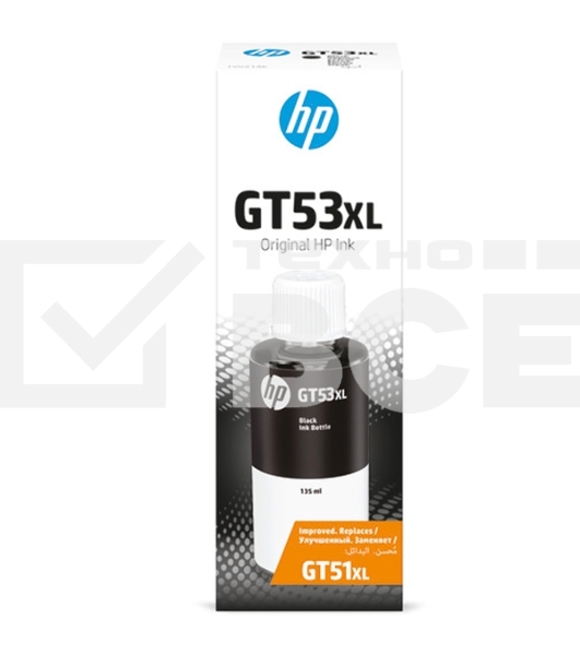 Емкость с чернилами HP GT53XL для GT 5810/5820/Ink Tank 115/315/319/419/415/Smart Tank 515/615, черный (135 ml), 6000 стр.