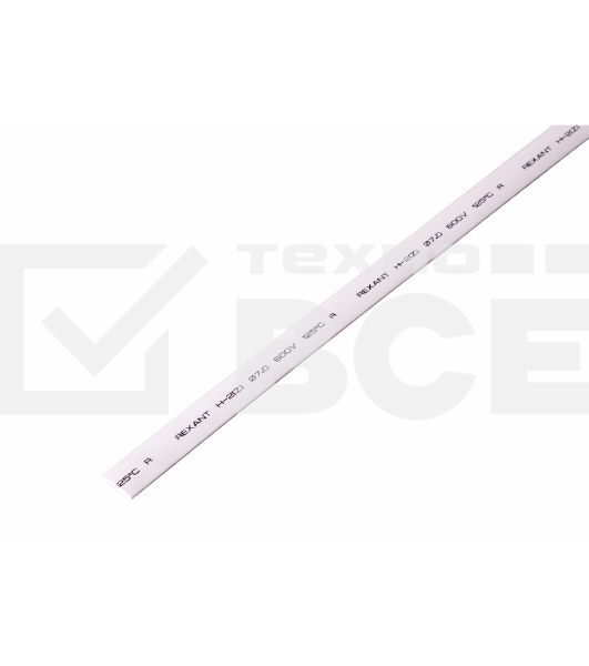 Термоусаживаемая трубка Rexant 7,0/3,5 мм, белая, упаковка 50 шт. по 1 м