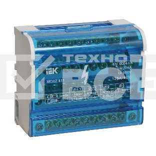 Шины на DIN-рейку в корпусе Iek YND10-4-11-125 (кросс-модуль) ШНК 4х11 3L+PEN ИЭК