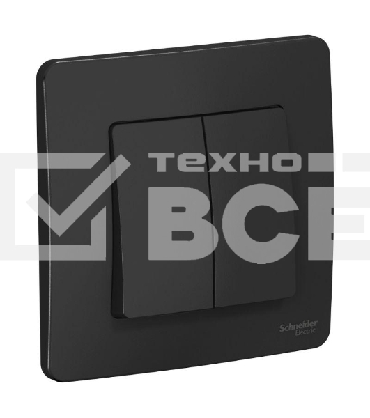 Выключатель 2-кл. СП BLANCA (сх.5) 10А 250В антрацит SchE BLNVS010506
