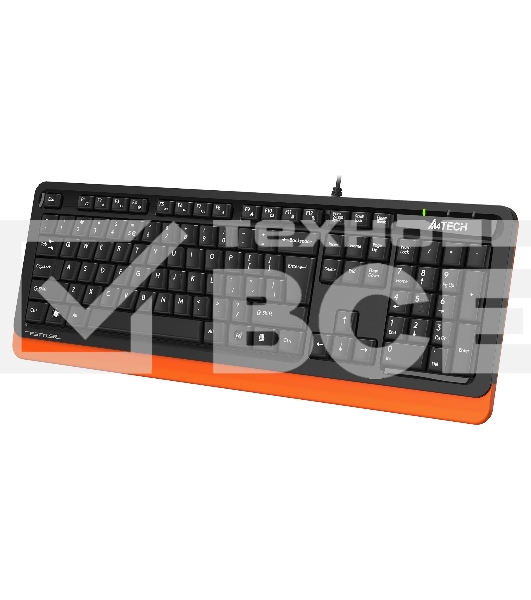 Клавиатура A4Tech Fstyler FKS10 проводная, USB, черный/оранжевый