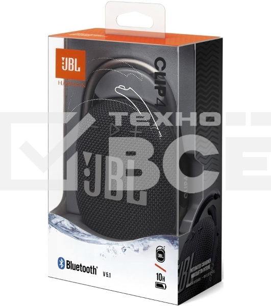 Портативная акустическая система JBL CLIP 4, черный