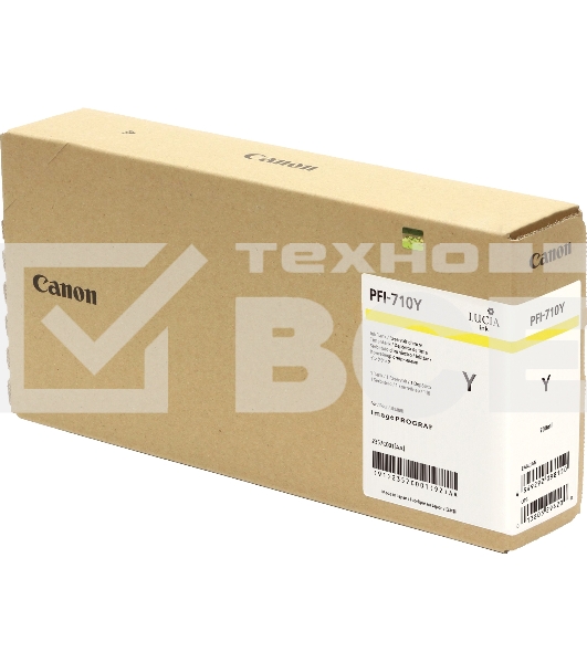 Картридж струйный Canon PFI-710 Y 2357C001 желтый (700 мл) для Canon TX-2000/TX-3000/TX-4000