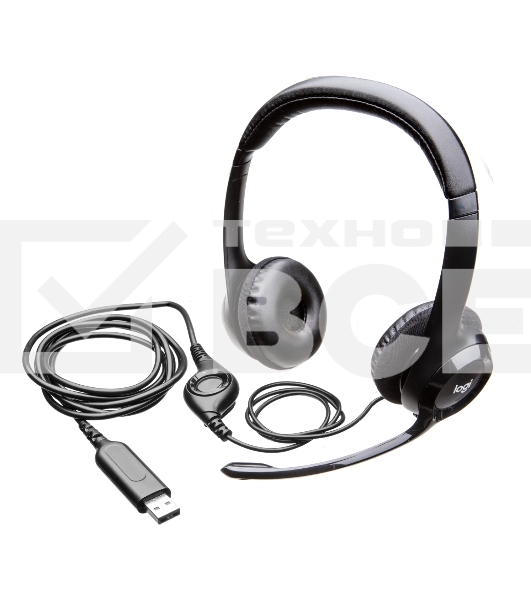 Гарнитура Logitech Headset Logitech H390 USB черный