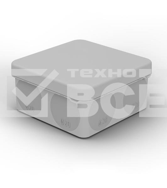 Коробка распаячная Rexant для прямого монтажа ОУ, HF, 80х80х40мм, IP67 (мембранные вводы)