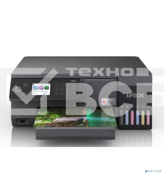 МФУ струйный Epson EcoTank L8100 (C11CK94***), A4, цветной, печ. до 8 стр/мин., 5760 x 1440 dpi (печ.), 1200x4800dpi (скан.), USB, Wi-Fi