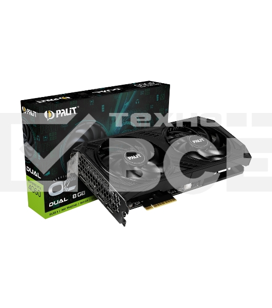 Видеокарта Palit PA-RTX4060 DUAL OC 8GB 8192Mb 128 GDDR6 1830/17000 HDMIx1 DPx3 HDCP Ret