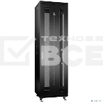 Шкаф серверный напольный Cabeus, IP20, 42U, 2055х600х1000 мм (ВхШхГ), дверь: перфорация, боковая панель: сплошная, разборный, цвет: чёрный, фото 1