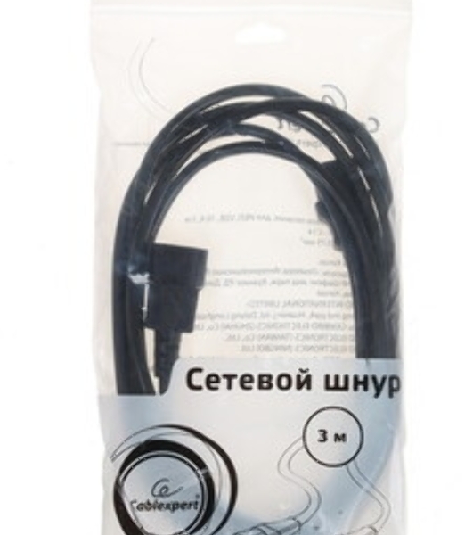 Кабель питания Cablexpert PC-189-VDE-R-1.8M, C13-С14, 3x0.75мм2, 10A, с заземлением, медь, 1.8м, красный, пакет