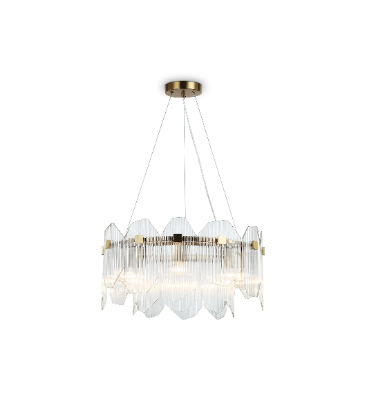Светильник Ambrella light LH31251/6 BS/CL латунь/прозрачный E14*6 max 40W D510*270