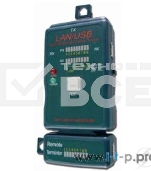 Тестер LAN Cablexpert NCT-2, 100/1000 Base-TX, для UTP, STP, RJ-11, USB-кабеля