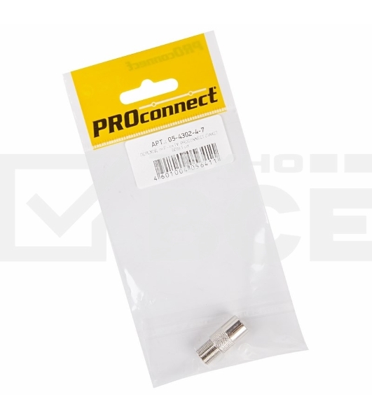 Переходник антенный, (гнездо F - штекер TV), (1шт.) (пакет) PROconnect