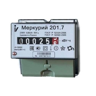 Счетчик 'Меркурий' 201.7 1ф 5-60А 1 класс точн. 1 тариф. мех. табло DIN-рейка Инкотекс 32680