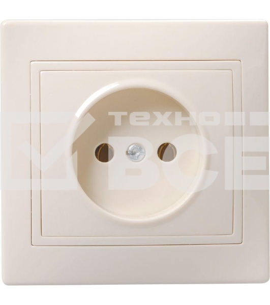 Розетка 1-м СП Кварта 10А IP20 без заземл. крем. ИЭК ERK13-K33-10-DM