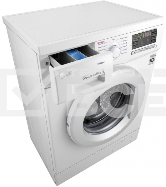 Стиральная машина LG F1296NDS0 белый, загрузка фронтальная 6 кг, 1200 об/мин., класс: А