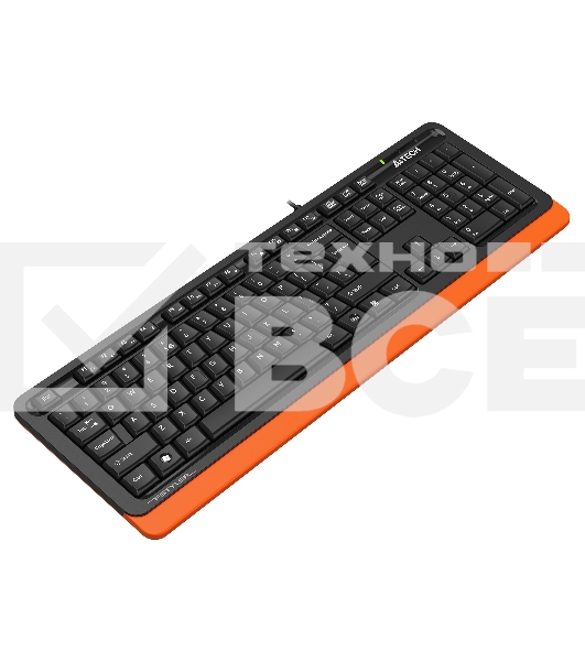 Клавиатура A4Tech Fstyler FKS10 проводная, USB, черный/оранжевый