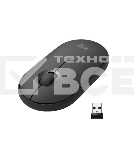 Мышь беспроводная Logitech Pebble M350 графитовый, 1000 dpi, радиоканал, Bluetooth, USB, кнопки - 3
