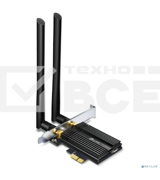 Адаптер 11AX 3000Mbps dual-band PCI-E adapter, 2402Mbps at 5G and 574Mbps at 2.4G, support Bluetooth 5.0, WPA2 encryption, two external Antennas.