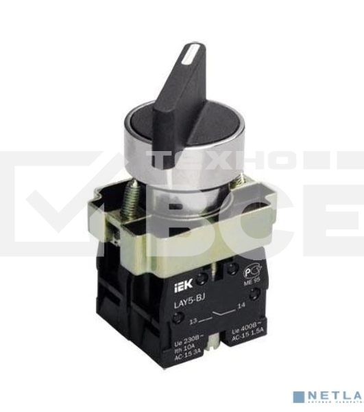 Переключатель LAY5-BJ25 на 2 полож. черн. I-O дл. ручка ИЭК BSW70-BJ-2-K02