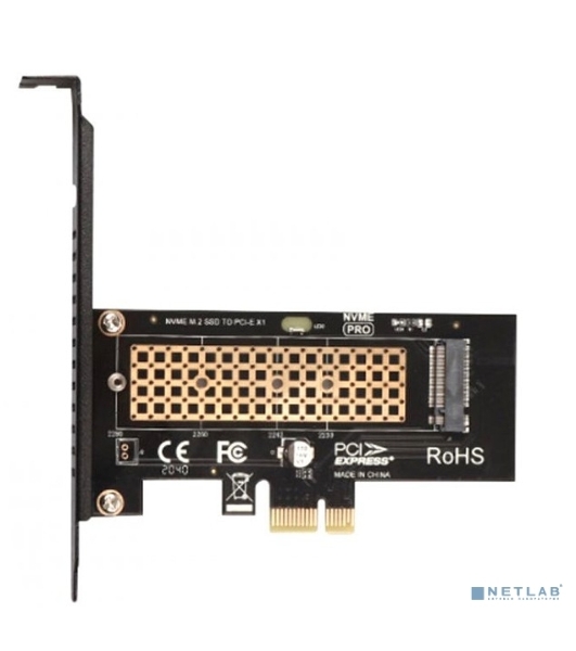 Переходник ORIENT C302E PCI-Ex1->M.2 M-key NVMe SSD, тип 2230/2242/2260/2280, 2 планки крепления в комплекте (31152)