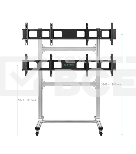Напольный мобильный стенд ONKRON FSPRO2L-22 для видеостен 2х2 4 x 40”- 50