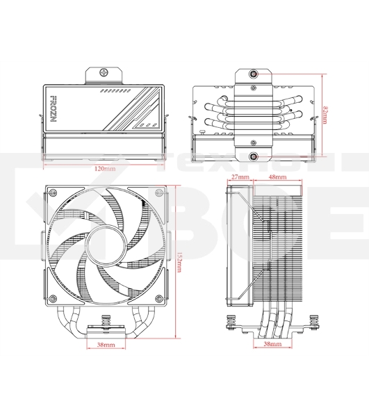 Кулер ID-Cooling FROZN A410 ARGB черный 120мм алюминий+медь 2000rpm 30db 4-pin 220W 152мм