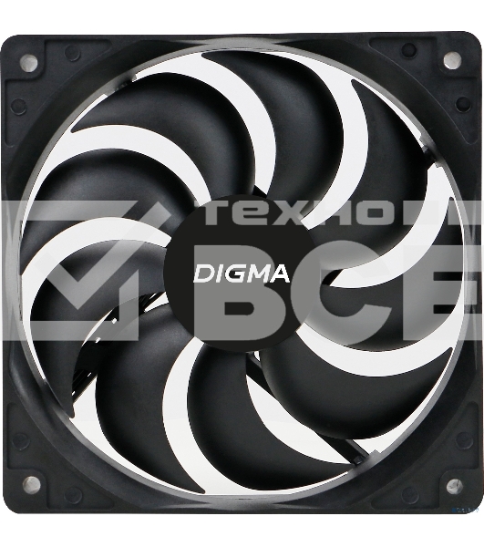 Вентилятор для корпуса Digma DFAN-120-9 черный, 120 мм, 1200 об/мин, 23 дБ, 4 pin