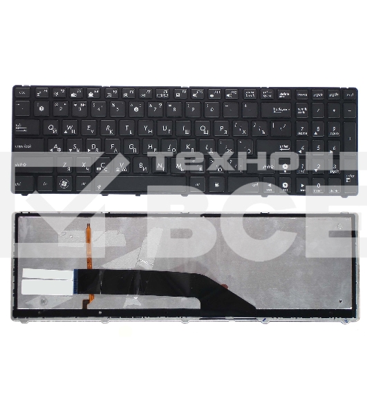 Клавиатура для ноутбука Asus K50 K60 K70 черная с подсветкой