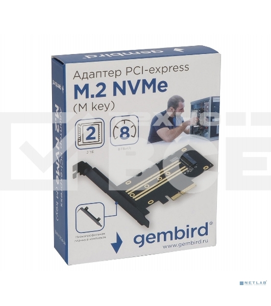 Адаптер Gembird для установки SSD M.2 (NVMe) в разъем PCI-e MF-PCIE-NVME