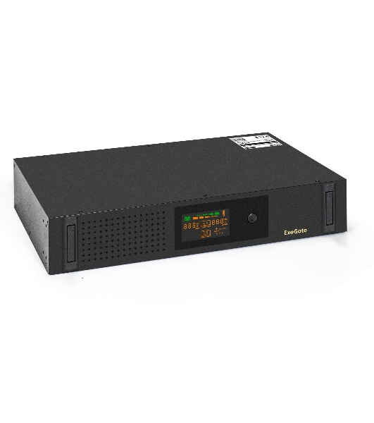 ИБП ExeGate ServerRM UNL-850.LCD.AVR.2SH.3C13.USB.2U (850VA/510W, Color LCD, AVR, 2*Schuko+3*C13, USB, батарея 12V 9Ah, 2U, установка в стойку, Black)