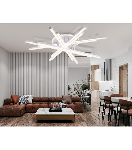Потолочный светодиодный светильник Ambrella light FL6275 WH белый 134W 3000K-6400K 800*800*165 (ПДУ ИК)