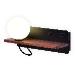 Настенный светильник с выключателем Ambrella light FW521 BK/DW черный/темное дерево G9 max 40W 280*100*125 (лампа LED G9 5W 4200K в комплекте), фото6