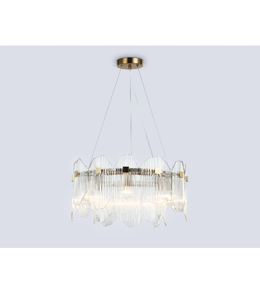 Светильник Ambrella light LH31251/6 BS/CL латунь/прозрачный E14*6 max 40W D510*270