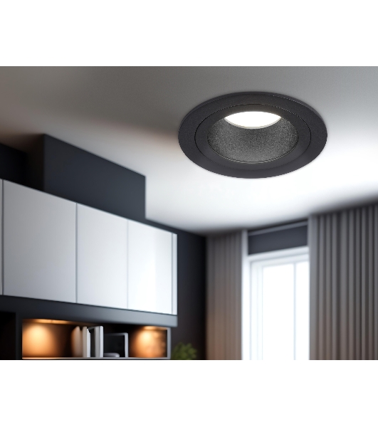 Встраиваемый точечный светильник Ambrella light TN102824 BK/BK черный/черный GU5.3 D92*50