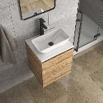 Тумба Bau Dream Blackwood 50 с дверцей, раковина BAU Spectrum mini 47х24 смеситель для раковины высокий Hotel Black, черный, выпуск клик клак, черный, фото6