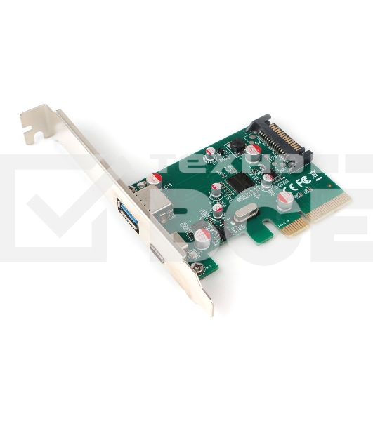 Контроллер USB  Gembird SPCR-02, в PCI, порты: 2 внешн. USB 3.0 Type-C