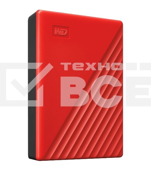 Накопитель Portable HDD 5TB WD My Passport (Red), USB 3.2 Gen1, 107x75x19mm, 210g /12 мес./