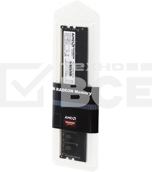 Оперативная память AMD 4GB DDR4 2133MHz DIMM R7 Performance Series Black R744G2133U1S-U Non-ECC, CL15, 1.2V, Retail