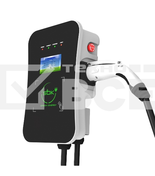 Зарядная станция S'OK Green Energy M3W Series Wallbox EV Charger SM3W10732542-7wf, 1-phase,7kw (32a/ 220v), ocpp 1.6j, rfid, wifi, lan, ip54, кабель 7.5м