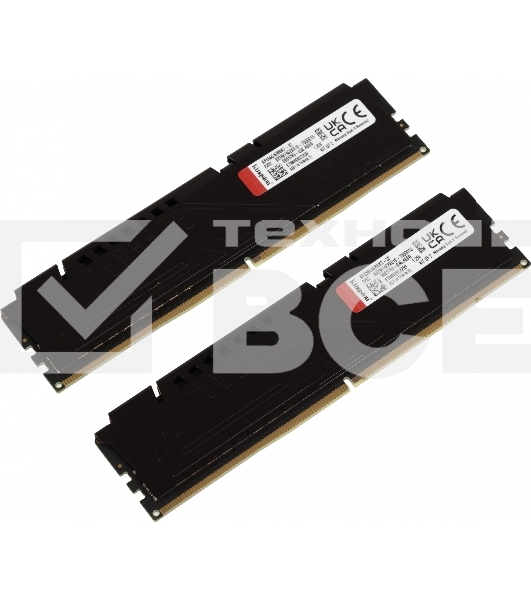 Оперативная память Kingston Fury Beast, DDR5, 32GB (2x16GB), 5600MHz, CL40, с радиаторами, черный