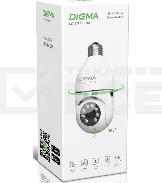 Камера видеонаблюдения IP Digma DiVision 301 3.6-3.6мм цв. корп.:белый (DV301)