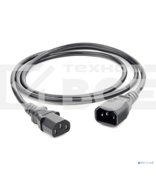 Шнур Power Cube ПВС-АП 3*0,75 C13C14-250-10-1,8, черный, 1,8 м, C13-C14, 3x0.75, 10А,